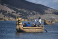 Totora in Titicaca Lake. Puno Peru